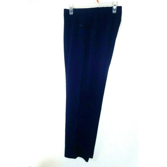 Susan Graver Women's Pants Partial Elastic Sz L/XL Zip Front Straight Leg Blue - Picture 3 of 6